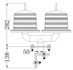 Solar Powered 5km 4W 8V Dual Aviation Light For Towers