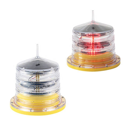 สีเหลืองสีแดง 4NM พลังงานแสงอาทิตย์นำทางเรือยอชท์ Marine Lantern